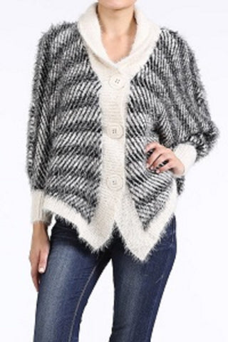 Dolman Sleeve Fuzzy Sweater