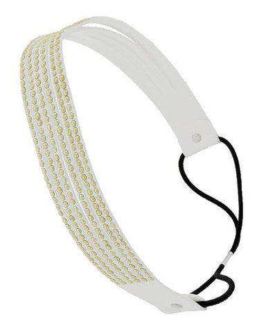 White headband with gold studs