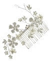 Bridal hair comb with flower accents