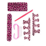 Pink Leopard Furry Nail Care Kit